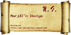 Marján Ibolya névjegykártya